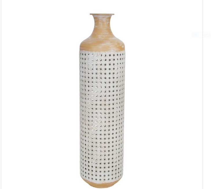 Metal 26 Tone White Vase