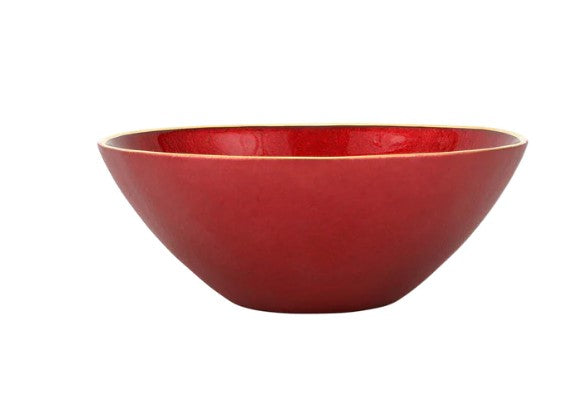 Metallic Glass Ruby Small Bowl