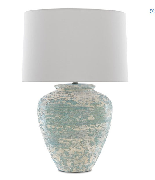Pair of Ceramic Turquoise Lamps