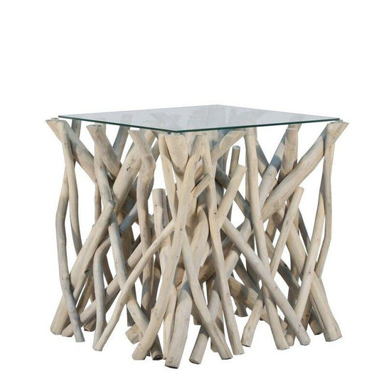 Natural Branch Side Table Square