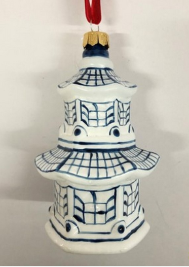 Pagoda Ornament Blue and White