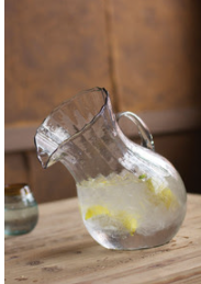 Small Glass Tilted Pitcher