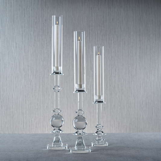 Valentina Set of Three Crystal Candle Holders