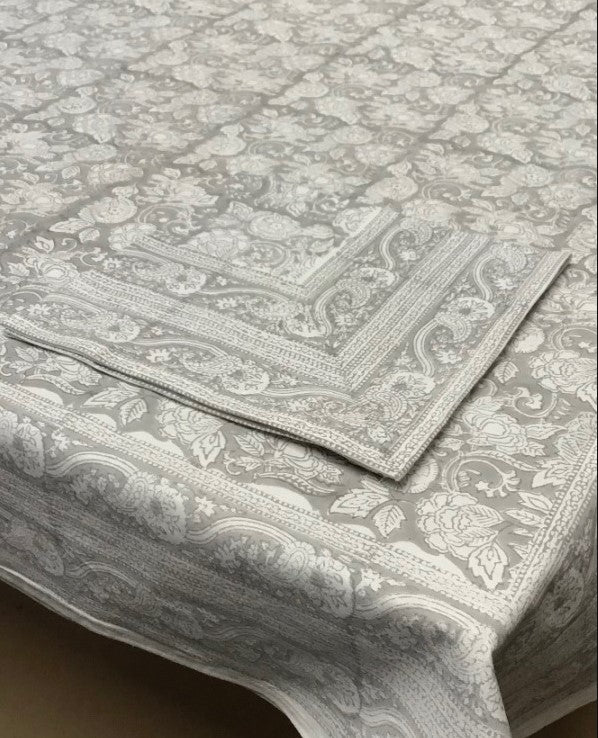 Rashmi Grey Block tablecloth 60x120