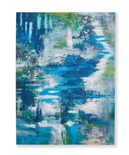 Blue and Green Ripples Giclee 35.25x47