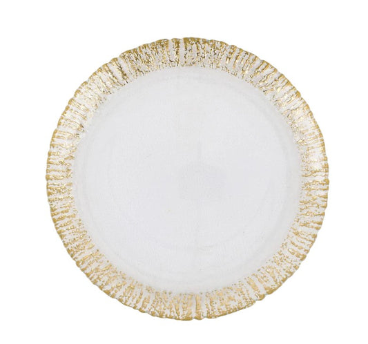 Ruflo Glass Gold Dinner Plate
