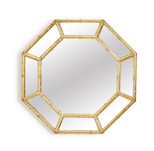 Golden Bamboo Fretwork Octagonal Mirror
