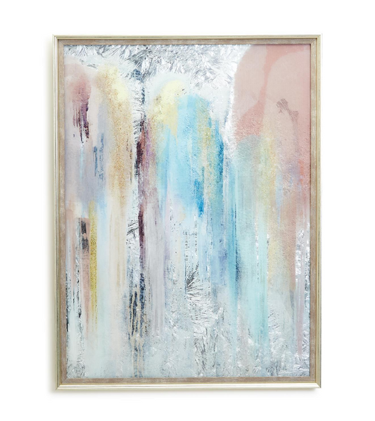 Pink and Blue Abstract 23 3/4" W x 2" D x 31 1/2" H