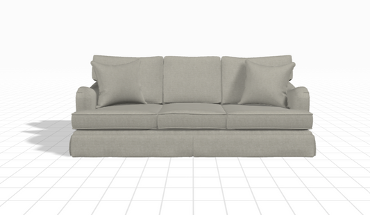 Custom 87" Sofa with English Arm In Snow
