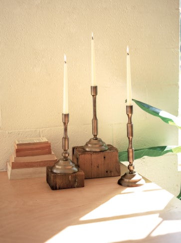 Brass Candle Holders set of 3