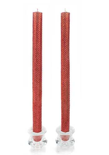 Shimmer Dinner Candles in Red