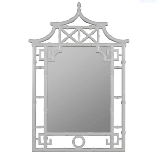 White Pagoda Wall Mirror