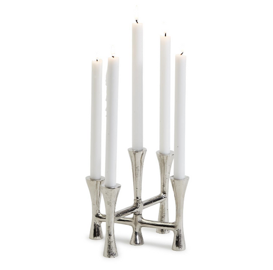 Silver Taper Candle Holder Holds 5 Candles