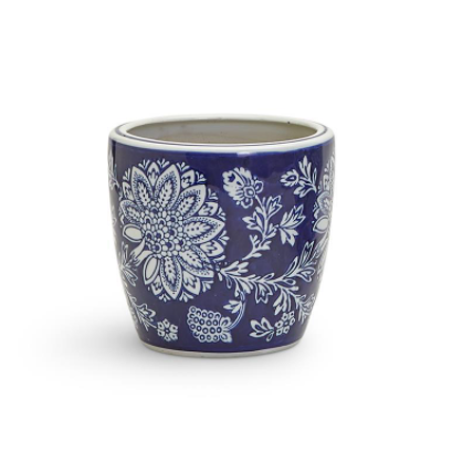 Blue and White Hand Painted Small Planter