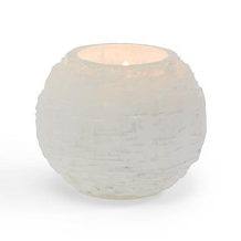 Small Glacier Selenite Crystal Candle Holder