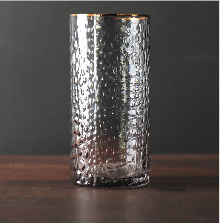 Glass Croc Smoke Highball with Gold Rim