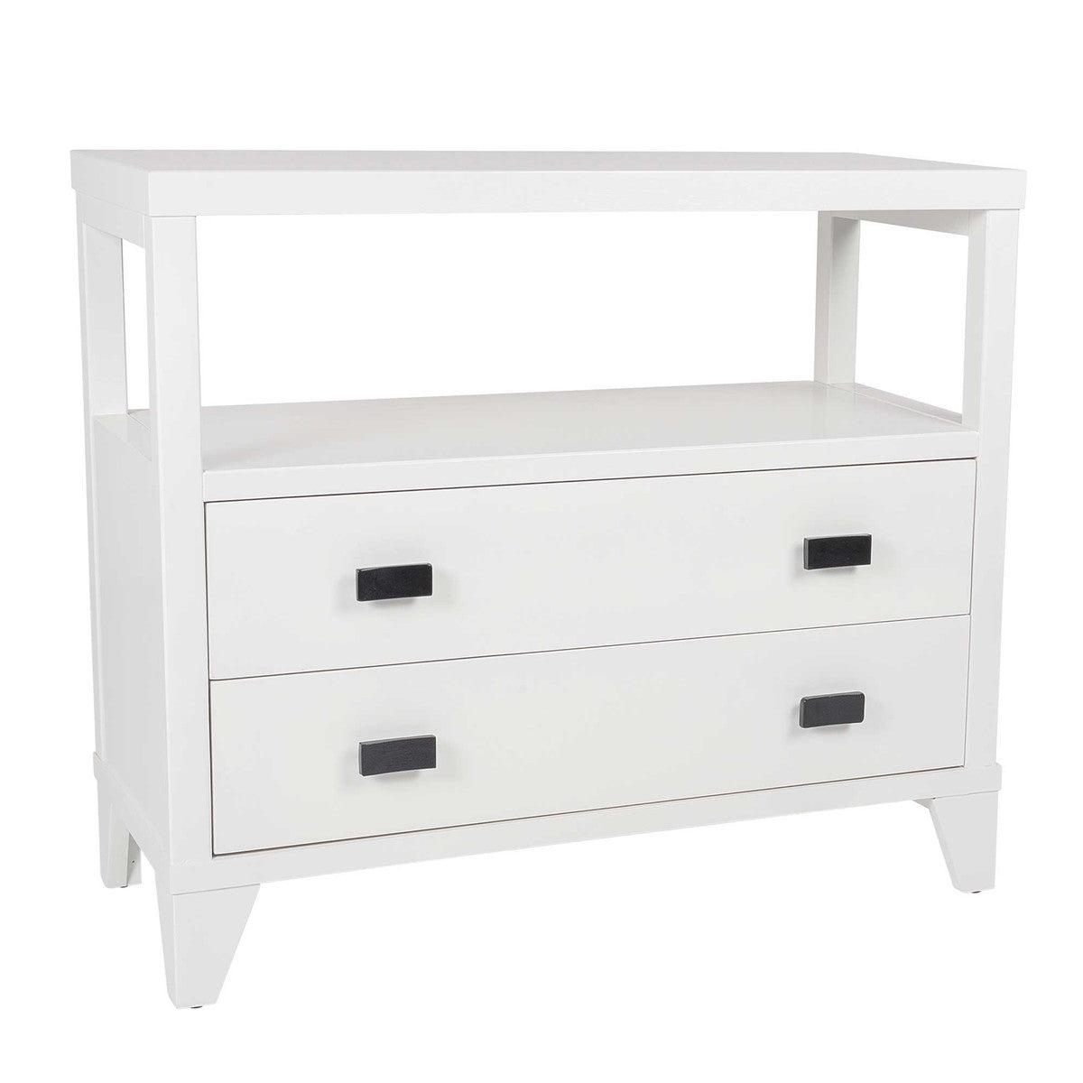 Two Drawer Side Table White- SALE