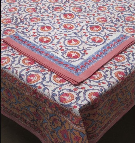 Volutes 60x60 Handblocked Tablecloth