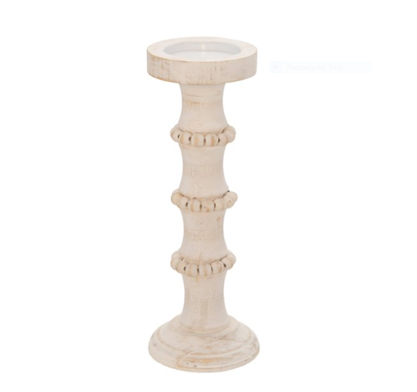 Wooden 14" Antique Candle Holder