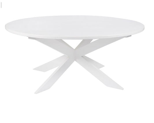 White 72" Round Dining Table