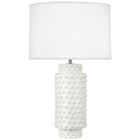 Pair of White Hob Nail Ceramic Table Lamps