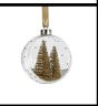 Clear Glass Ornament with Pine Tree Gold 4.75
