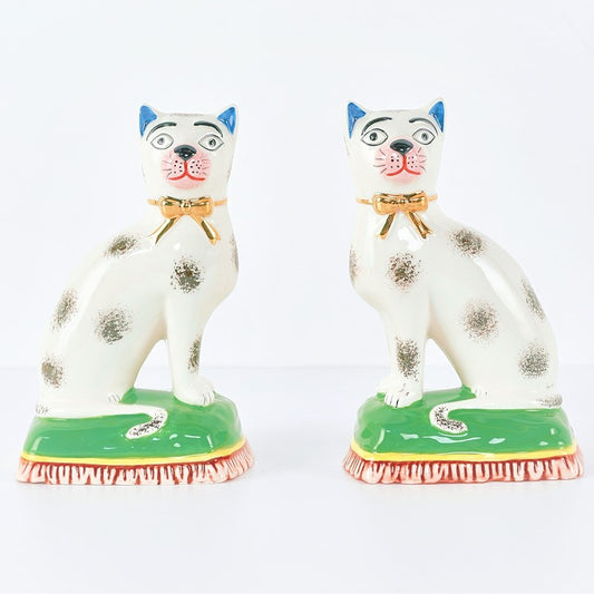 Ceramic Cat Figurine Set of two