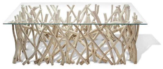Natural Branch Wood Coffee Table Rectangle