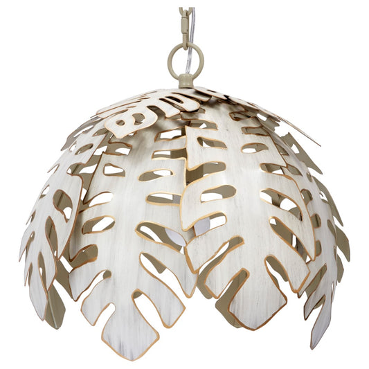 Tropical Leaf Pendant with Cream Finish