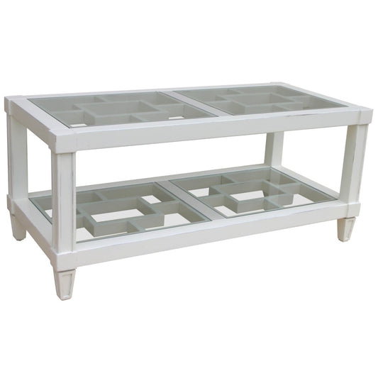 Fretwork Cocktail table in aqua