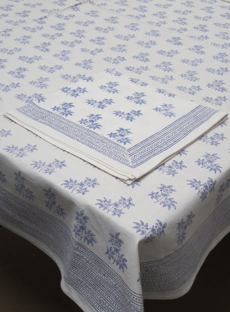 Jasmine Blue Block Tablecloth 60 x 90