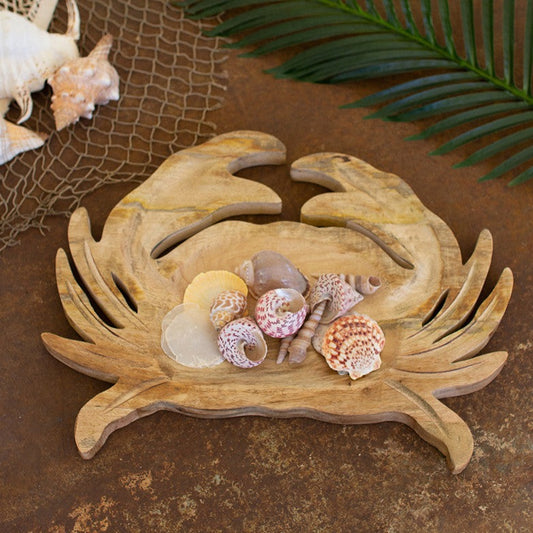 Carved Wooden Crab Platter