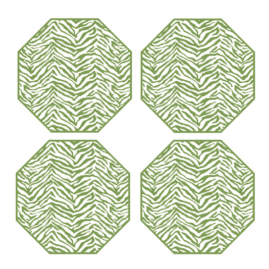 Zebra Saxon Green Coaster Set